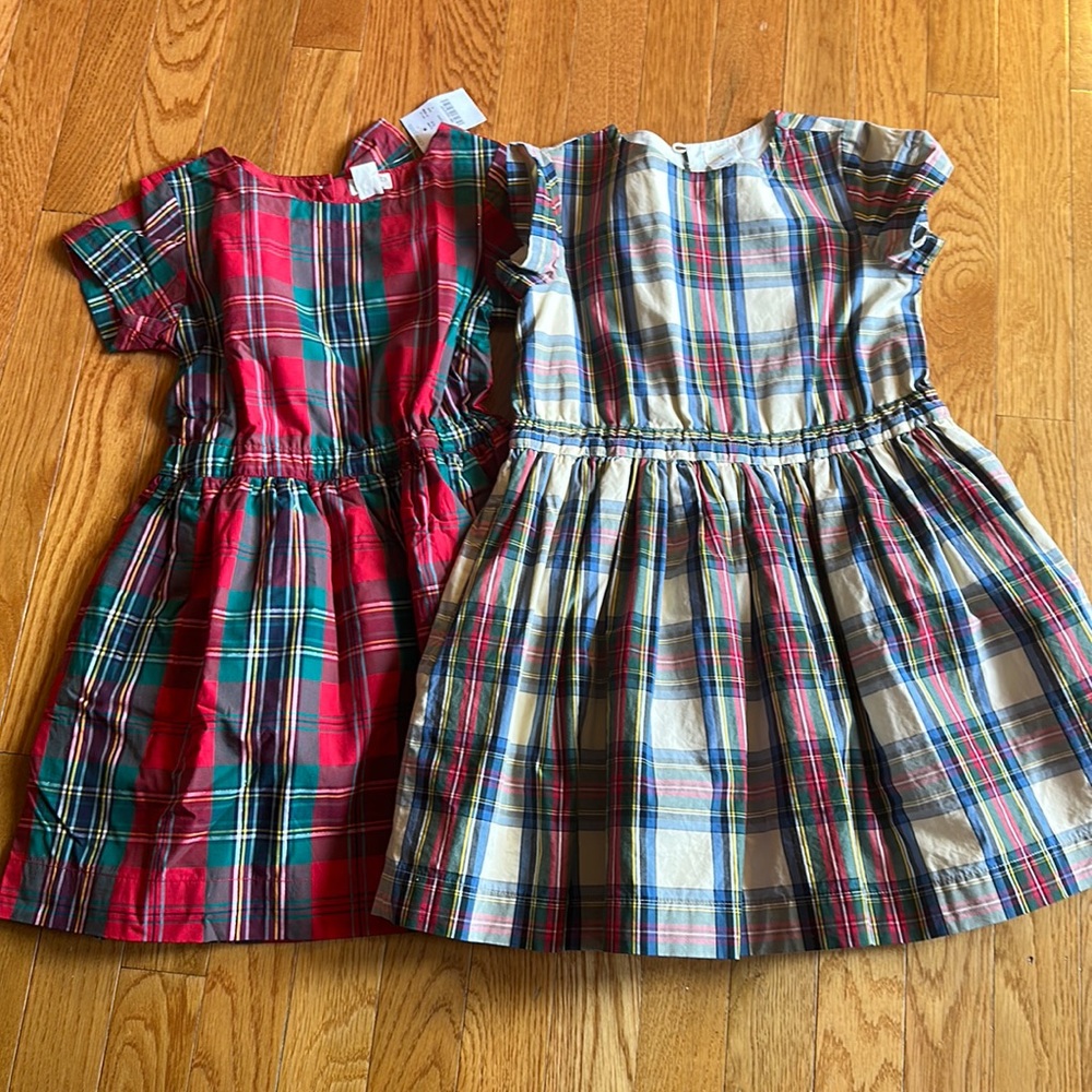 J.crew dresses- red plaid-new with tags. Beige plaid -used great condition.